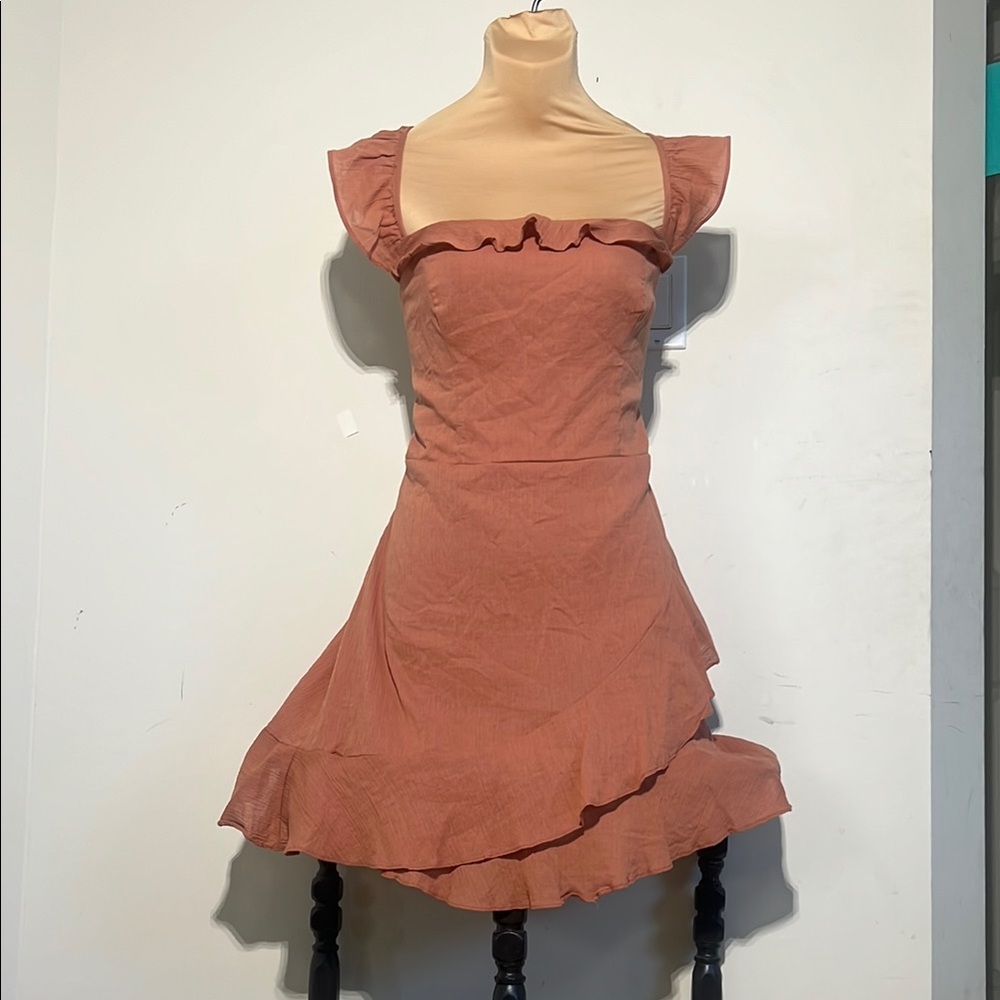 Elegant Ruffled Pink Dress